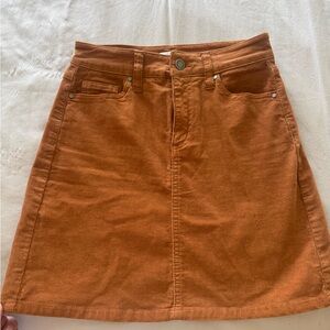 Market & Spruce Rust Corduroy A-Line Skirt